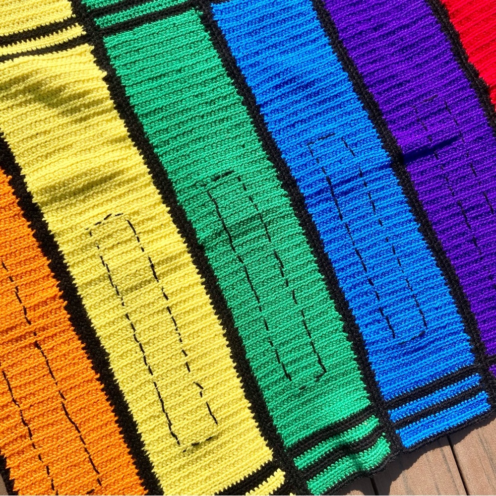 Crayons Afghan Rug - Picture 8 of 12